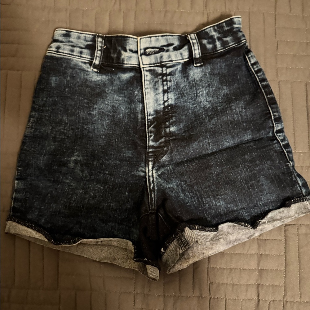 Divided Black Jean Shorts Size 2 High Rise.